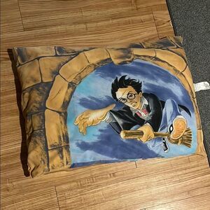Warner Bros. Blue and Tan Pillow